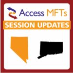 Session updates banner with maps of Nevada and Connecticut 